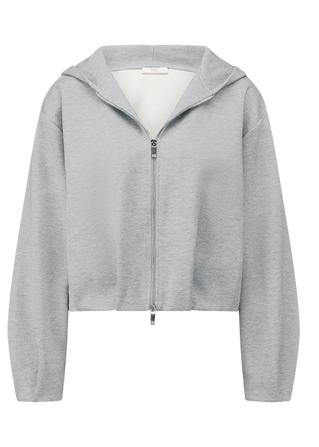 Hoodie, Reißverschlussjacke, Grau, Oversized, Sweatshirt
