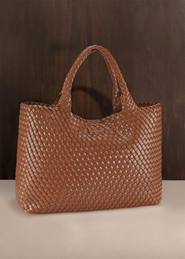 Tasche, Hängetasche, geflochten, Braun, Korbstruktur