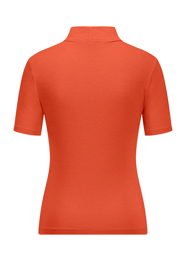 Polohemd, Kurzarm, Orange, Kragen, Einfache Passform