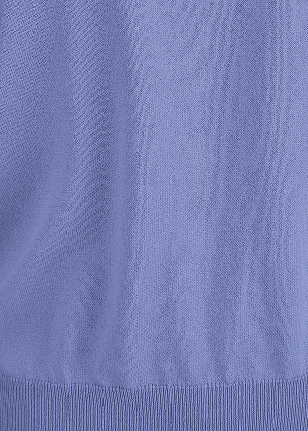 Pullover, Strick, Lila, Rundhals, Kantenabschluss