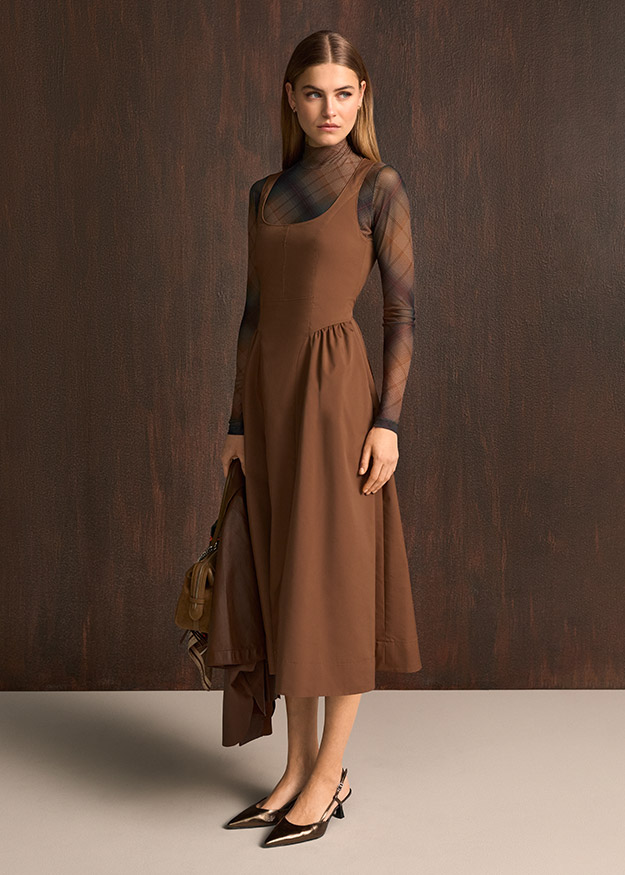 kleid, braun, midikleid, uva, strapazierfähiges-material