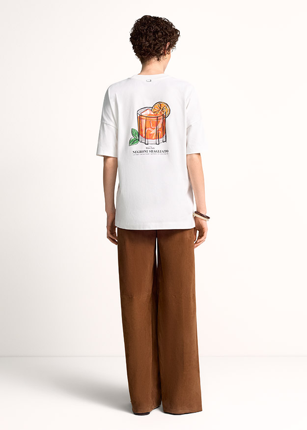 T-Shirt, Graphic tee, White top, Short sleeve, Back print