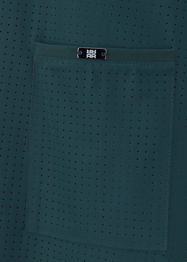 perforiertes Gewebe, Tasche, Teal, Netz, elastischer Saum