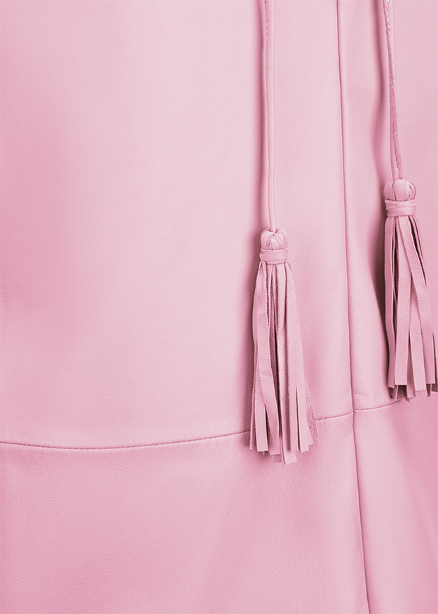 pink, tassel, drawstring,  stitching, lederimitat