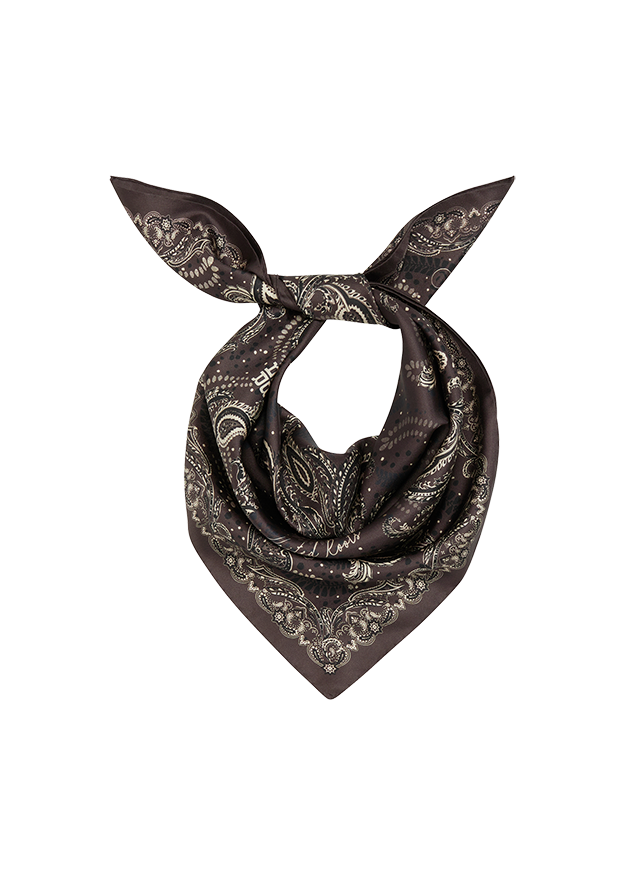 Bandana, Schal, Paisley, Baumwolle, Dunkelbraun