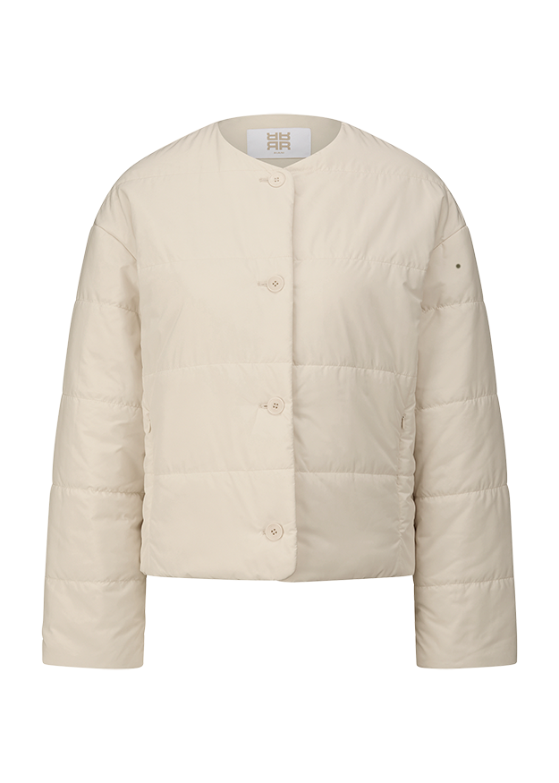 Daunenjacke, Pufferjacke, Beige, Steppjacke, Knopfverschluss
