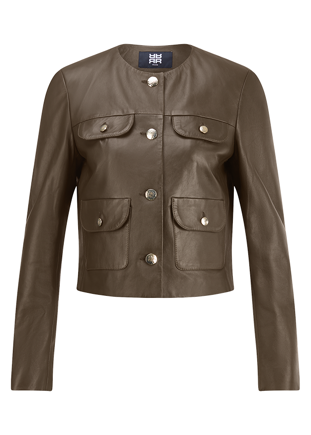 Cropped Leather Jacket