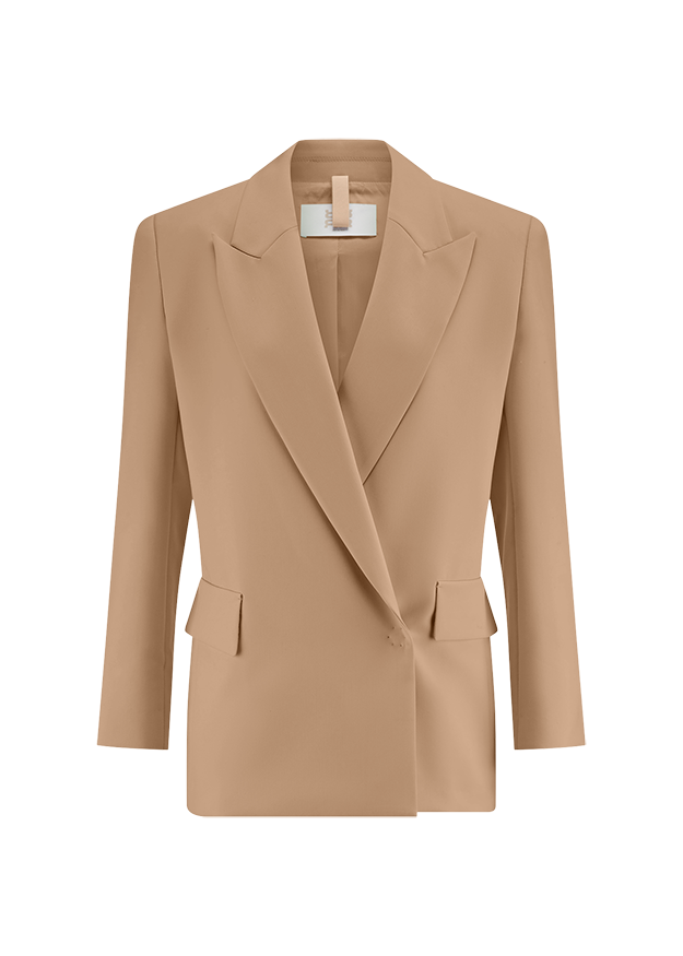 Blazer, Beige, Einheitsjacke, Einreiher, Revers