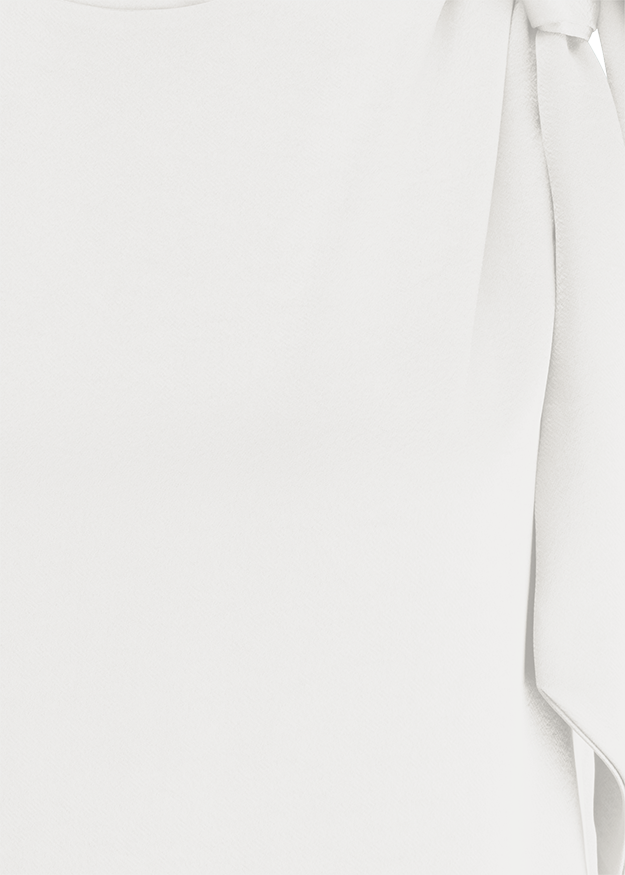 weiße Bluse, Ruffle Detail, Schulterband, Baumwolle, Hemdbluse