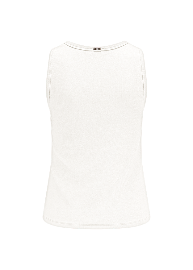 Tanktop, Weiß, Sleeveless, Gestrickt, Unifarben