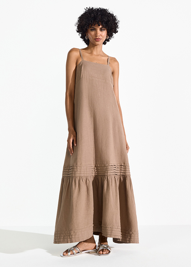 Linen Dress with Slim Straps Linen Dress with Slim Straps
