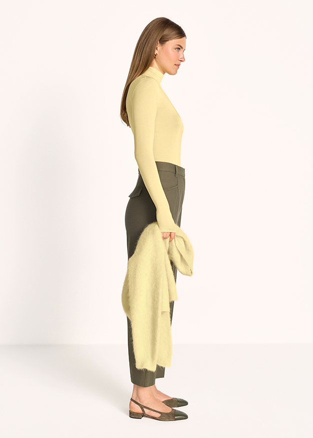 turtleneck, Knit, Langarm, Beige, Hose