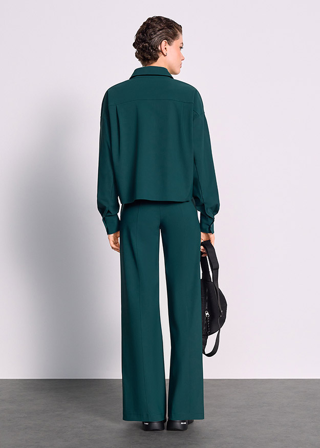 Hose, Bluse, Grün, Breite Beinweite, Längere Übergrößen?