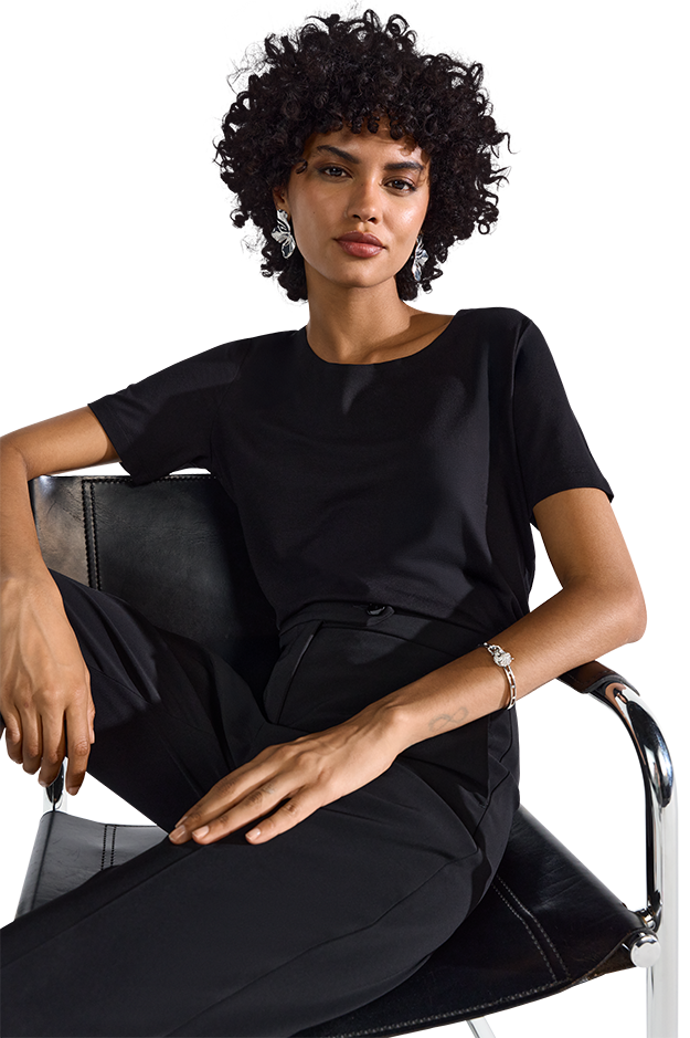 Shirt with Round Neckline