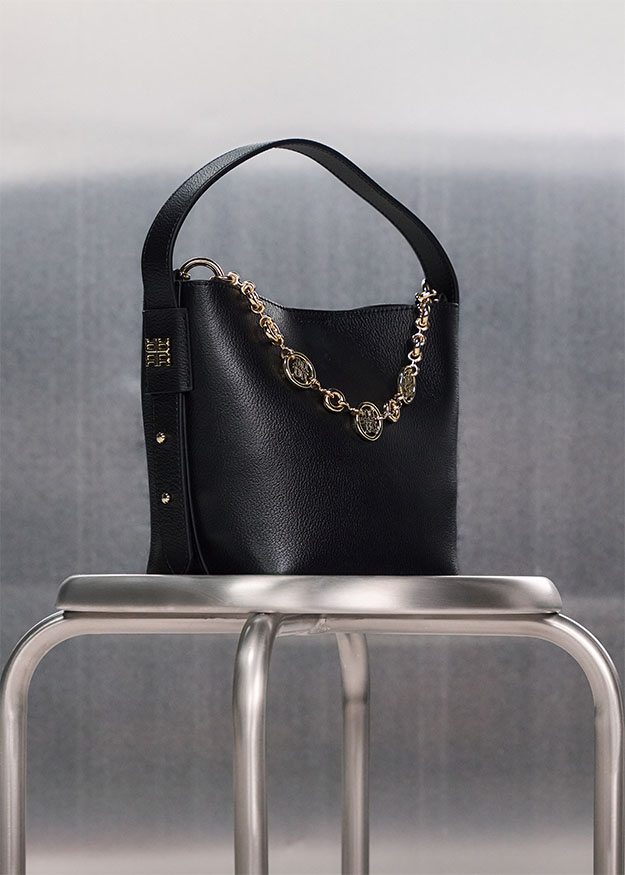 handtasche, klein, schwarz, leder, kette
