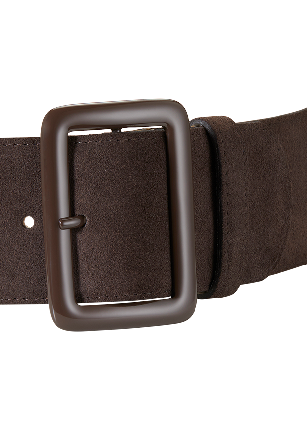 Ledergürtel, Braun, Gurtschnalle, Suede, Breite Schnalle