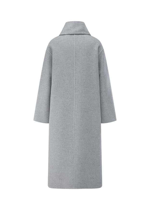 Mantel, Grau, Wollmantel, Oversize-Mantel, Kragen