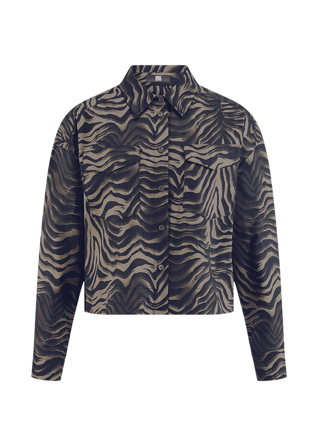 Zebra-Muster, Hemd, Langarmshirt, Overshirt, Muster