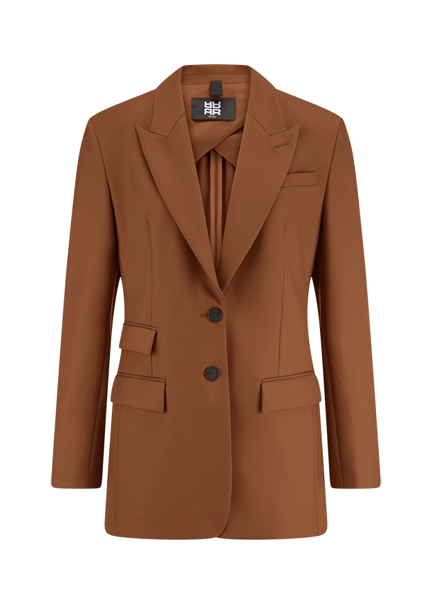 blazer, braun, einreiher, notched lapel, einteilige knöpfe