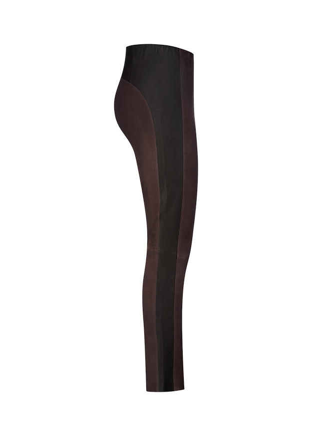 leggings, Hose, zweifarbig, Kontrastpaneele, elastischer Bund