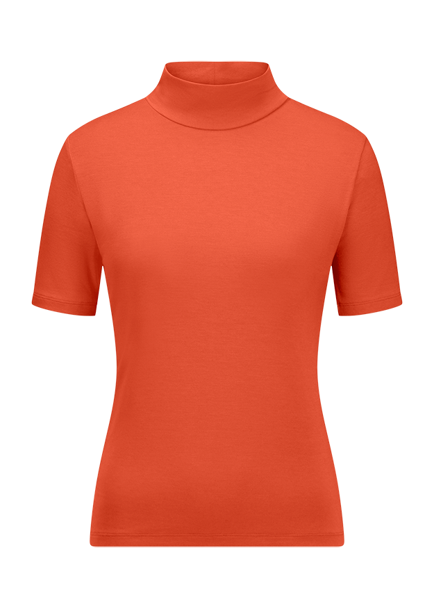 Turtleneck, Kurzarm, Kleidung, Stoff, Orange