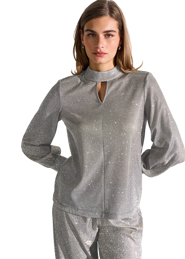 Blouse with Glitter Effect