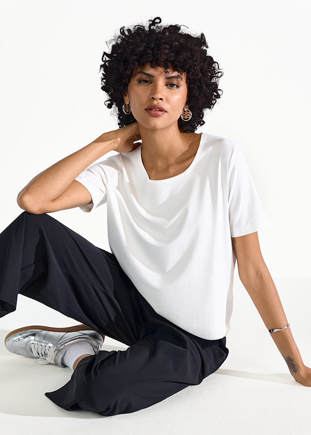 Shirt with Round Neckline