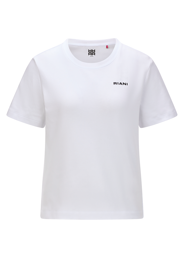 T-Shirt, Weiß, Rundhalsausschnitt, Kurzarm, Kleines Logo