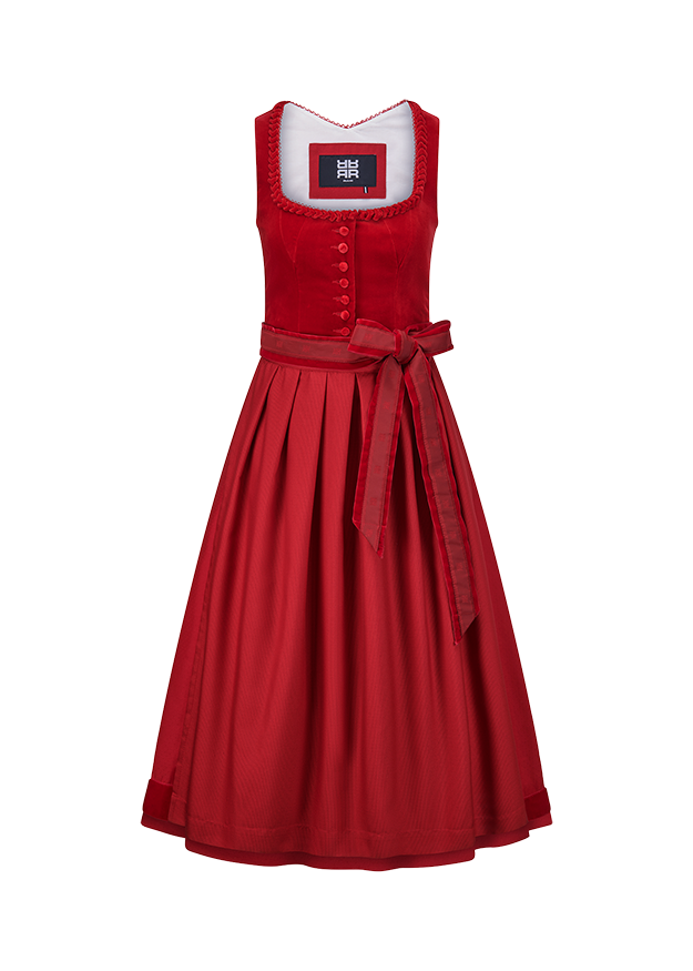 Dirndl, Kleid, Rot, Samt, Schleife