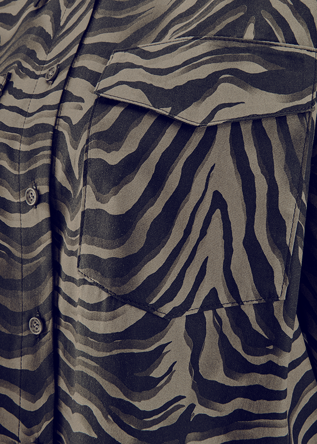 zebra print, camouflage, shirt, pocket, knopfleiste