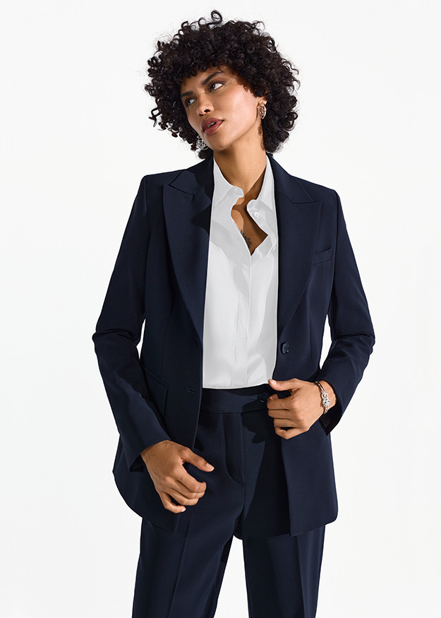 Anzug, Herrenanzug, Navy, Business-Set, Weißes Hemd