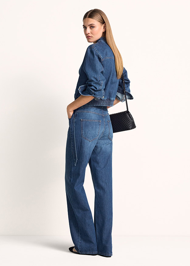 Jeansjacke, Jeans, Denim, Lange Hose, Rucksack