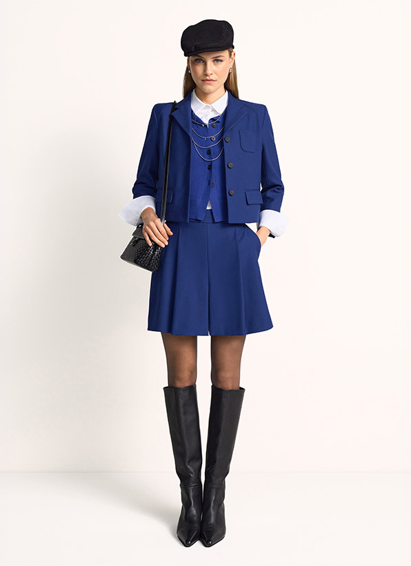 Blazer, Weste, Rock, Knee-High Boots, Outfit-Set