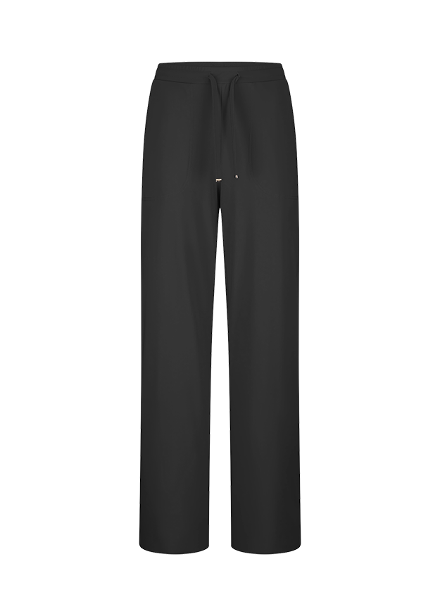 Hose, Pyjama, Schwarz, Lockerer Schnitt, Gürtelzugpassform
