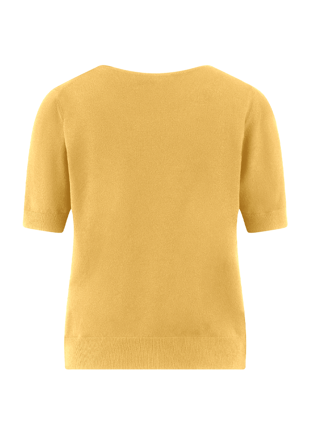 Kapuzenpullover, Kurzarm, Knitwear, gelb, Kastenform?