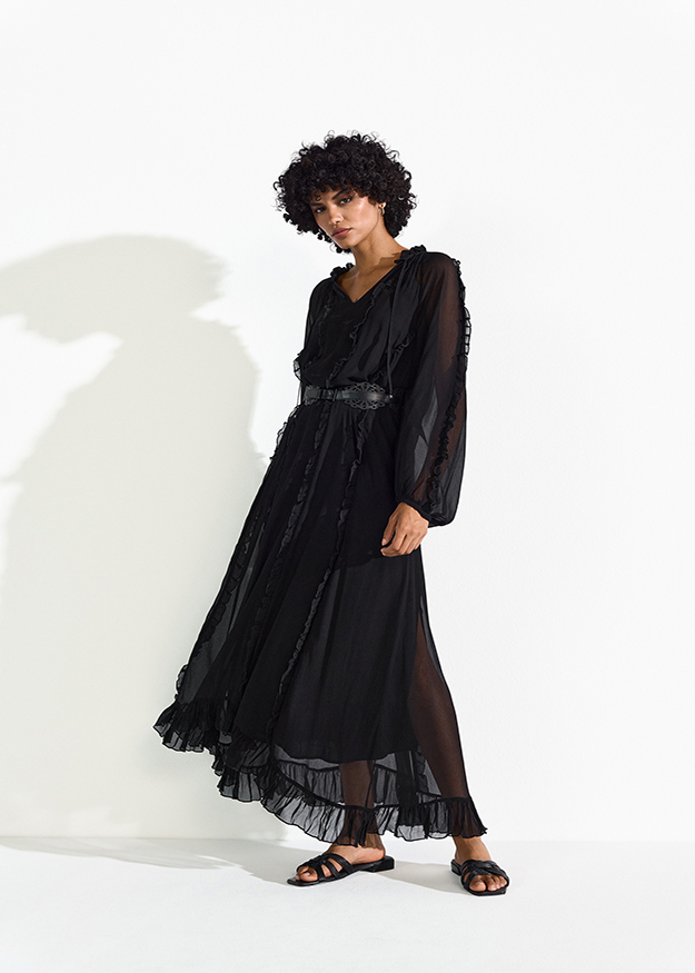 Kleid, Langarm, Modisch, Person, Frau