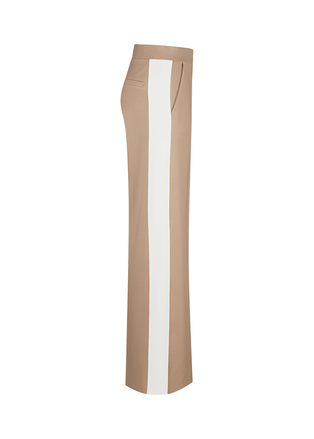Hose, Beige, Streifen, seitliche Streifen, Beinlänge