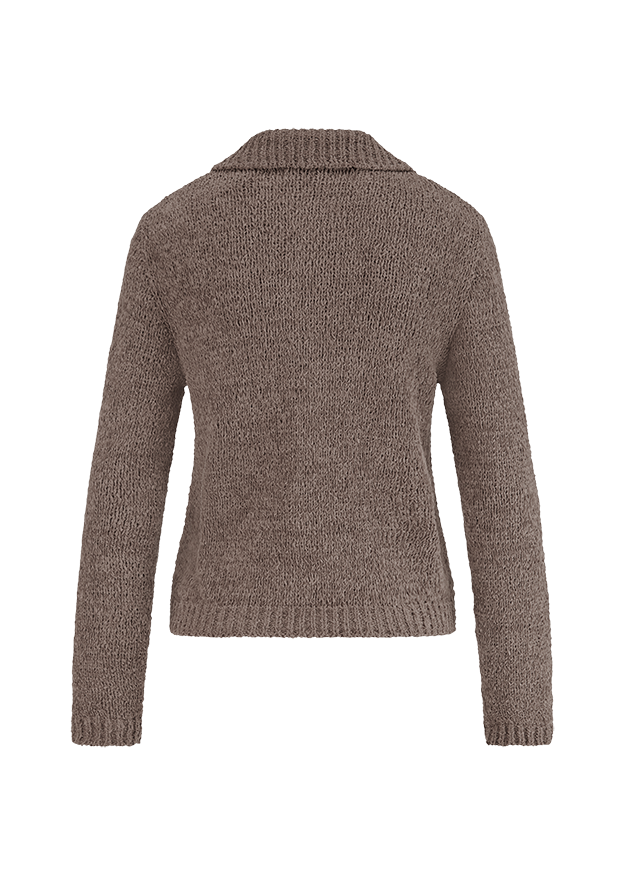 Strickjacke, Kragen, Langarm, Mischgewebe, braun