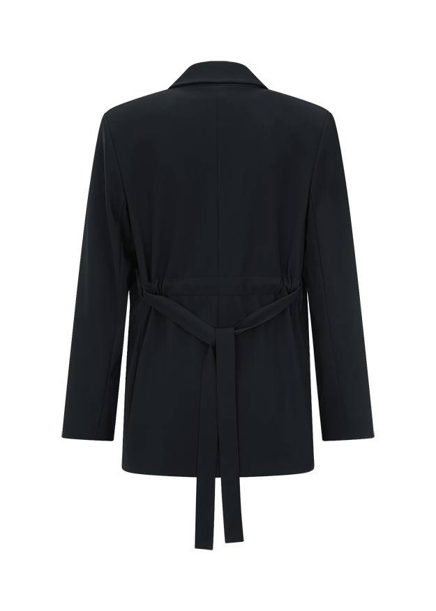 blazer, jacke, tailliert, binde, dunkel