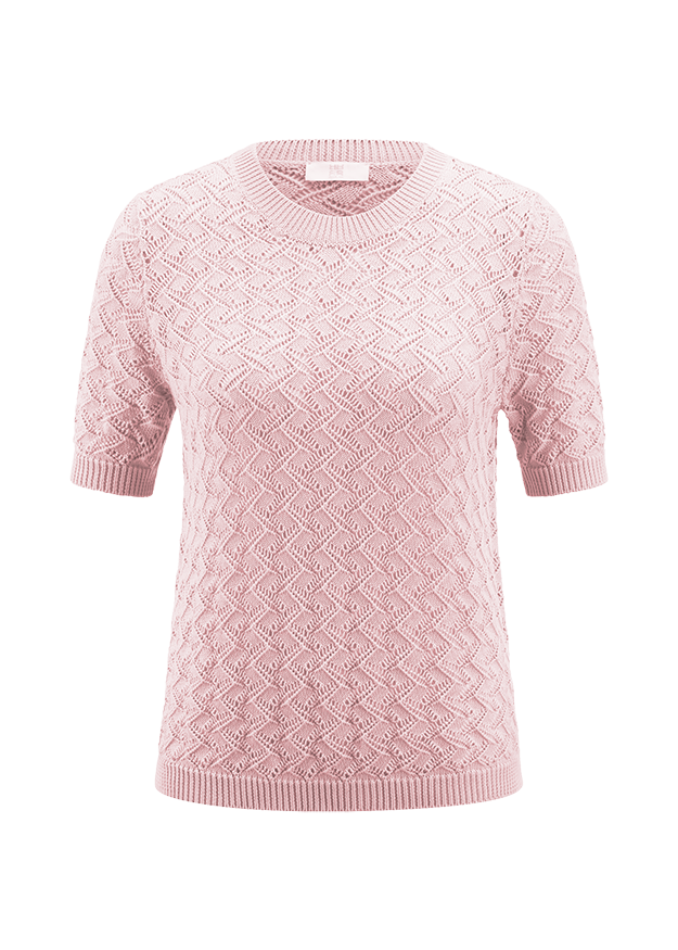 Pullover, Knitwear, Rundhals, Kurzarm, Rosa