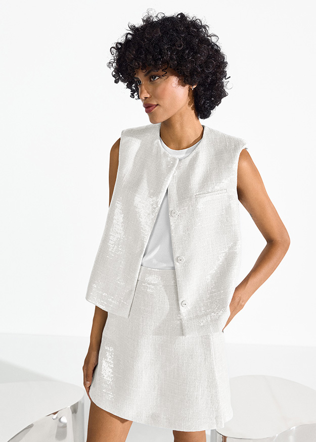 Lichtesweat, Weste, Kleid, weiß, Textur