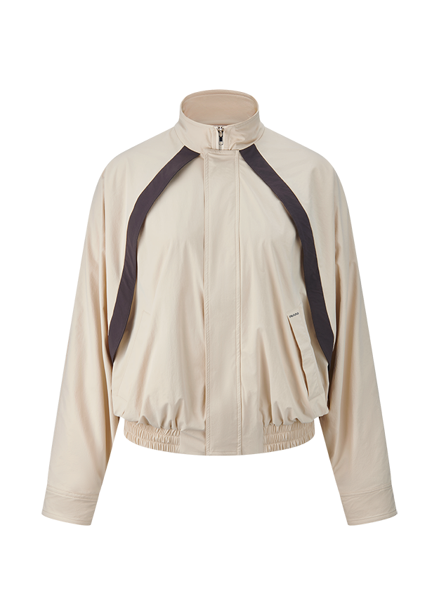 jacke, Windbreaker, Beige, Herausgehendes Band, Schulterriemen optional