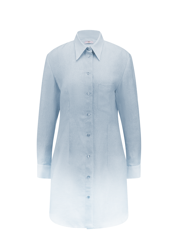 chemise, oversized, knopfleiste, langarm, revers