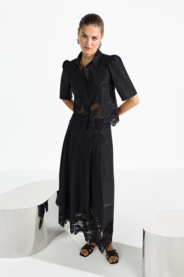 Kleid, Schwarz, Spitze, Hose/Skirt?, Spitzenkante