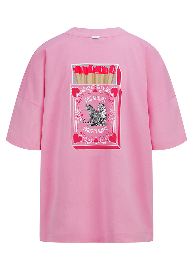 T-Shirt, Pink, Graphic, Kurzarm, Print