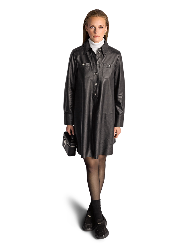 Loose-fit Leather Dress