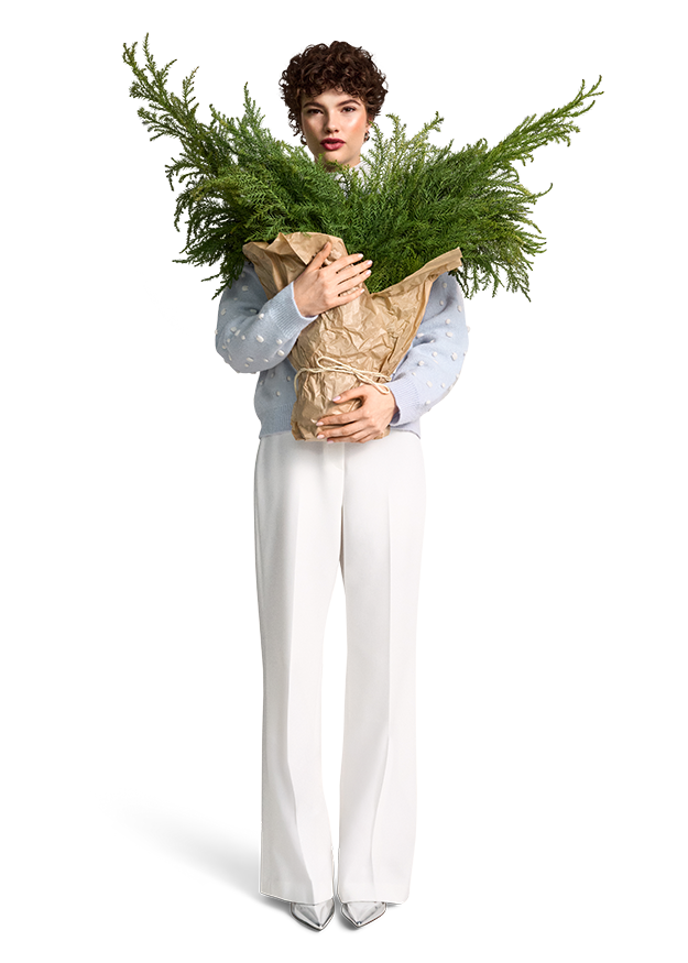 Blumen-Arrangement, Blumenstrauß, Topfpflanze, Person, Kräuterig