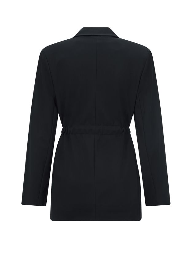 Blazer, dunkel, Langarm, taillierte Passform, Rückansicht