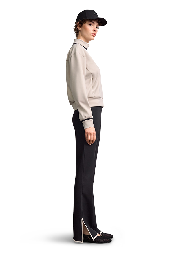 Hoodie, Pullover, Beige, Schwarz, Hosenbein-Saum