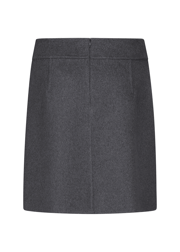 Rock, Wollstoff, Grau, Einfache Linie, Mini-Rock